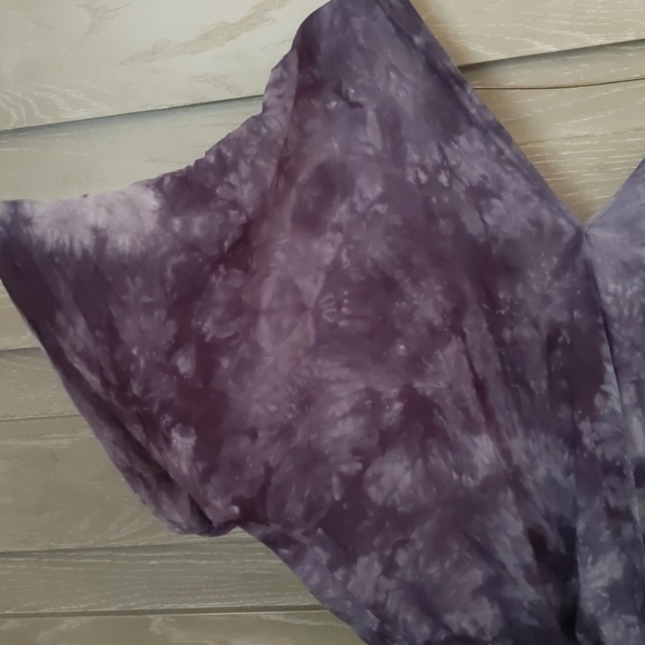 Blue Tie Dye Detailed Lace Blouse - Picture 2 of 8